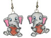 valentine elephant earrings